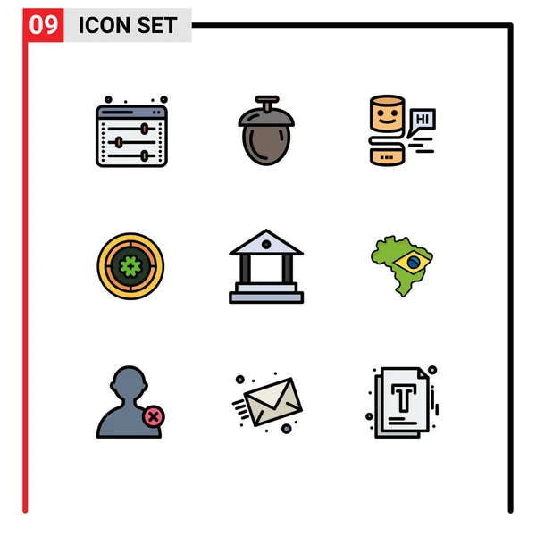 Universal Icon Symbols Group Modern Filledline Flat Colors Finance Bank — Vetor de Stock