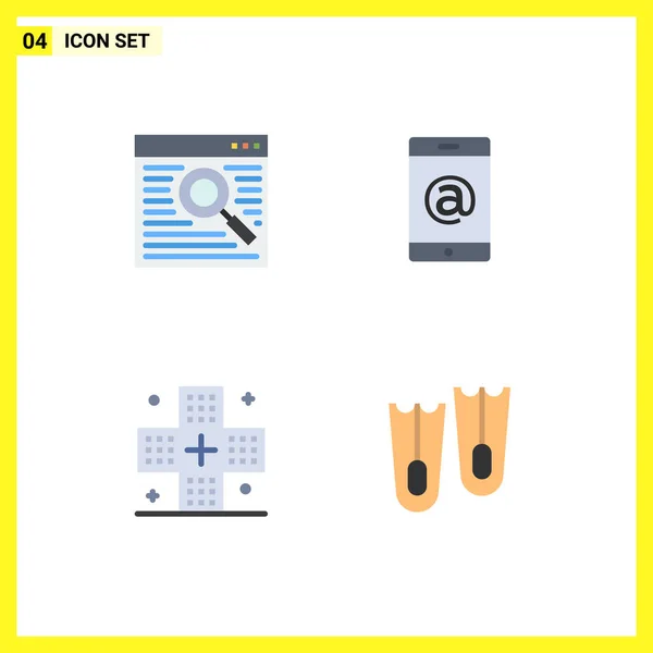 Packung Mit Kreativen Flat Icons Von Browser Form Fenster Zelle — Stockvektor