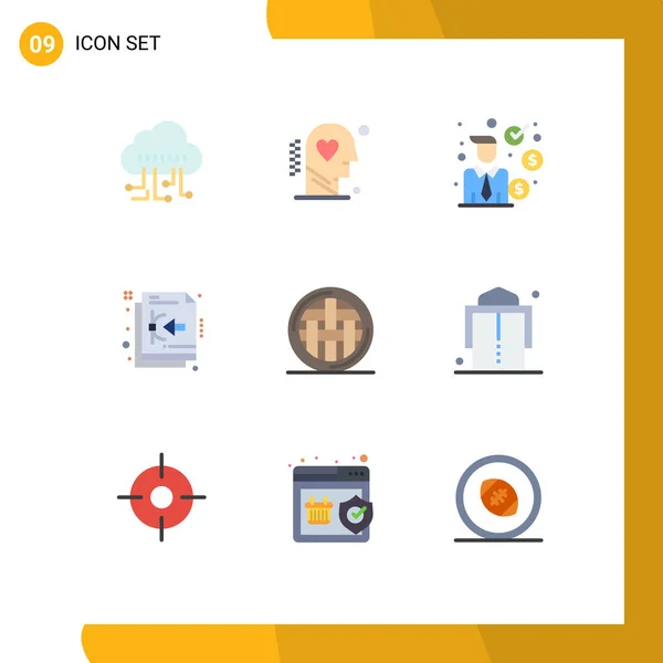Set Modern Icons Sysymbols Signs Food File Business Man Vector — Vector de stock