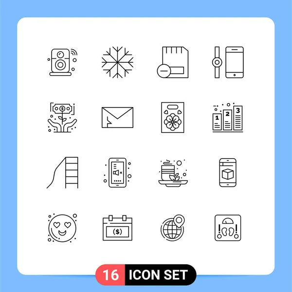 2014 Mobile Interface Outline Set Pictogram Growth Smartphone Card Smart — 스톡 벡터