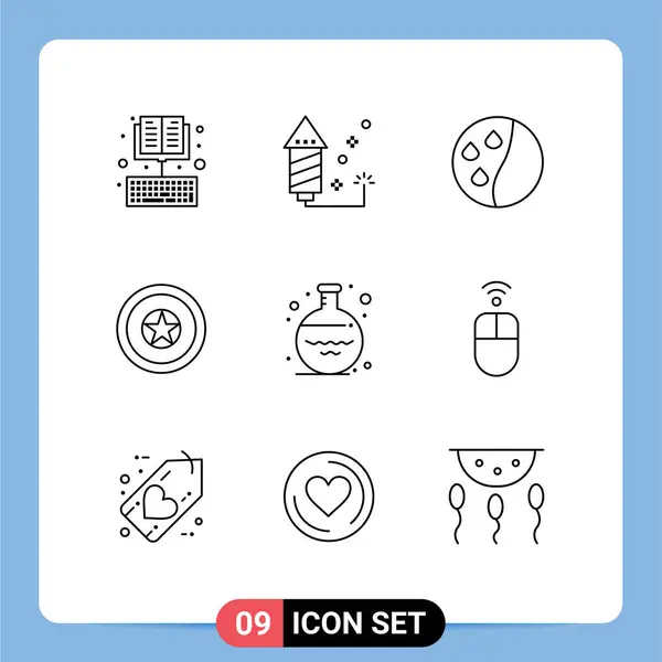 Set Vector Outlines Grid Glass Medal Holiday Independence Day Holiday — Archivo Imágenes Vectoriales
