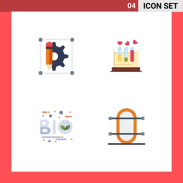 Flat Icon Concept Pour Sites Web Mobile Applications Créatif Bio — Image vectorielle