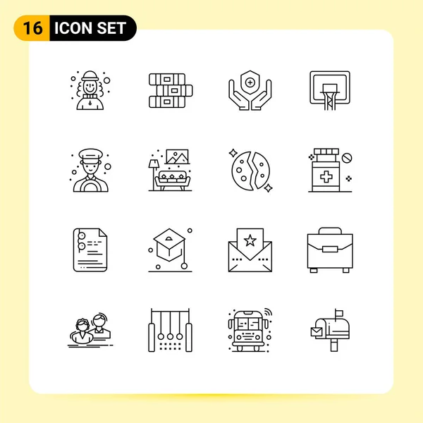 Universal Icon Symbols Group Modern Outlines Taxi Car Medicine Board — Vetor de Stock