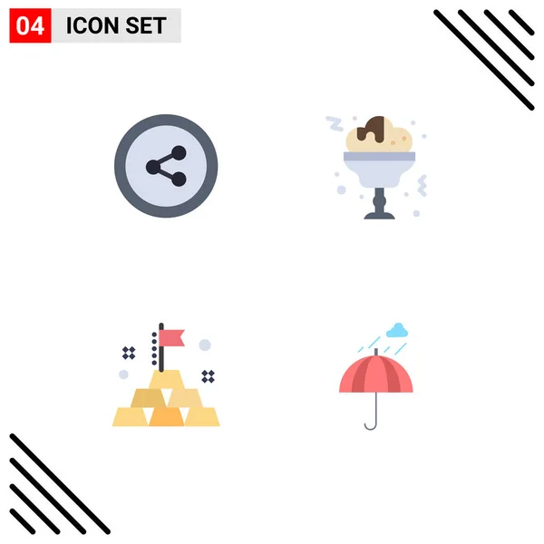 User Interface Flat Icon Pack Modern Signs Sysymbols Share Camping — Vector de stock