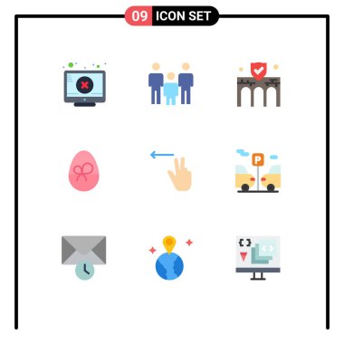 Parmaklar, paskalya, bina, hediye, özellik Düzenlenebilir Vektör Tasarım Elemanları için 9 Satır İşaretleri ve Sembollerinden oluşan Stock Vektör Simgesi Paketi