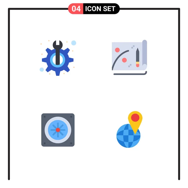 Universal Flat Icons Set Web Mobile Applications Maintenance Fan Fix — Διανυσματικό Αρχείο