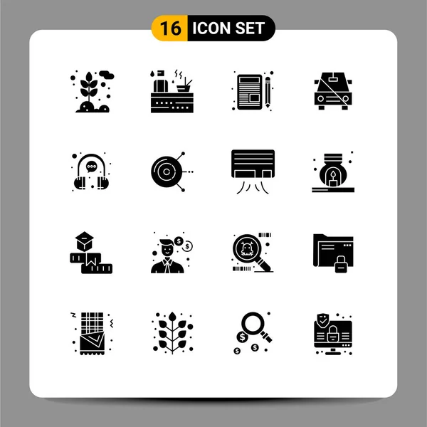 Set Modern Icons Sysymbols Signs Bubble Letter Car Editable Vector — Archivo Imágenes Vectoriales