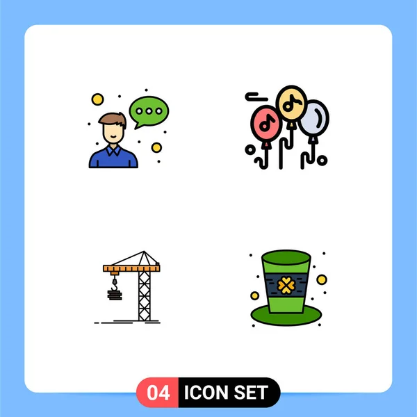 Universal Icon Symbols Group Modern Filledline Flat Colors Avatar Construction —  Vetores de Stock