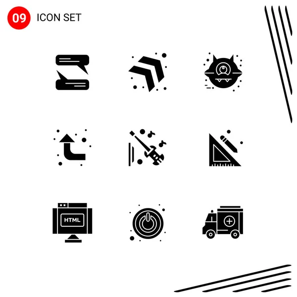 Pack Modern Solid Glyphs Jelek Szimbólumok Web Print Media Mint — Stock Vector