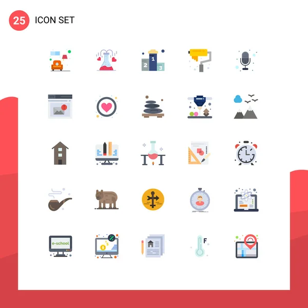 Creative Icons Modern Jelek Szimbólumok Mikrofon Festék Díj Művészetek Verseny — Stock Vector