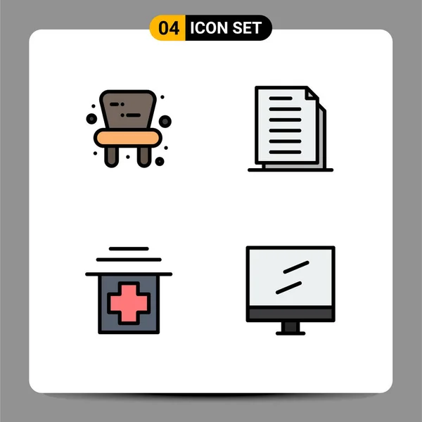 Creative Icons Modern Signs Sysymbols Baby Hospital Copy Files Computer — Vector de stock