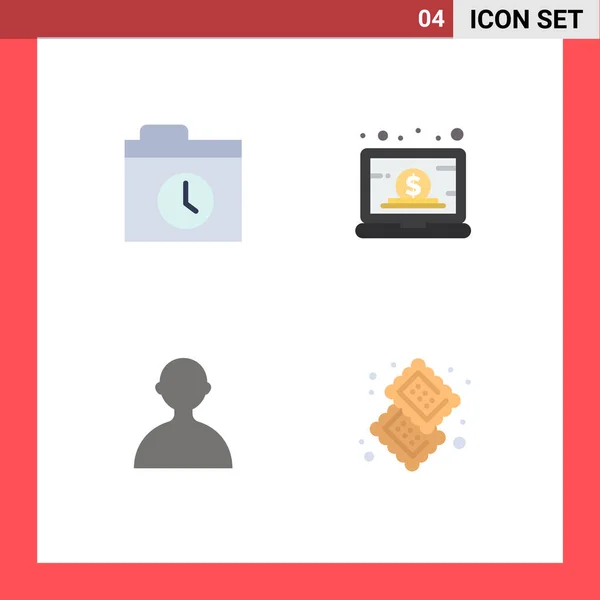 Set Commercial Flat Icons Pack Backup User Business Management Candy — Vector de stock