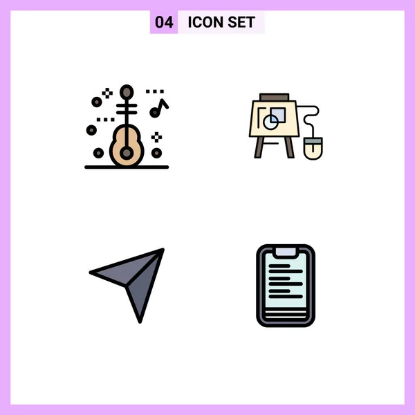 Creative Icons Modern Signs Sysymbols Guitar Marker Mouse Education Clipboard — Vector de stock