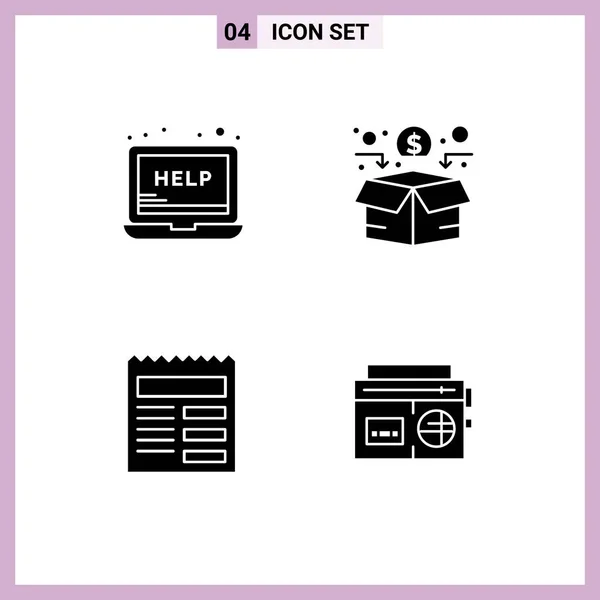 Icône Vectorielle Stock Paquet Signes Symboles Ligne Pour Aide Texte — Image vectorielle