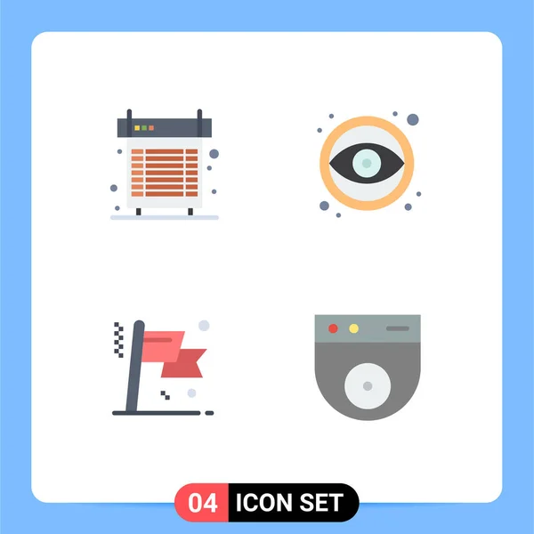 Set Modern Icons Symbols Signs Computer Achievement Heat Eye Flag — Stock Vector