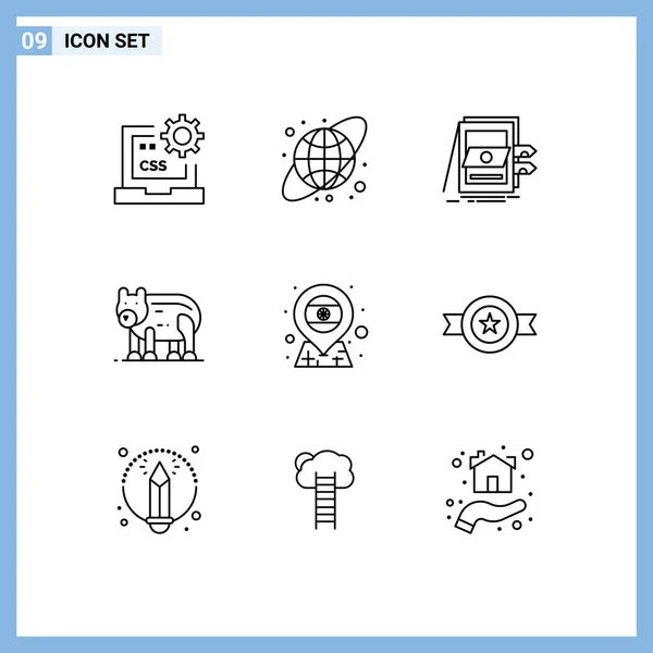 Set Modern Icons Sysymbols Signs Location Polar Pos Bear Files — Vector de stock