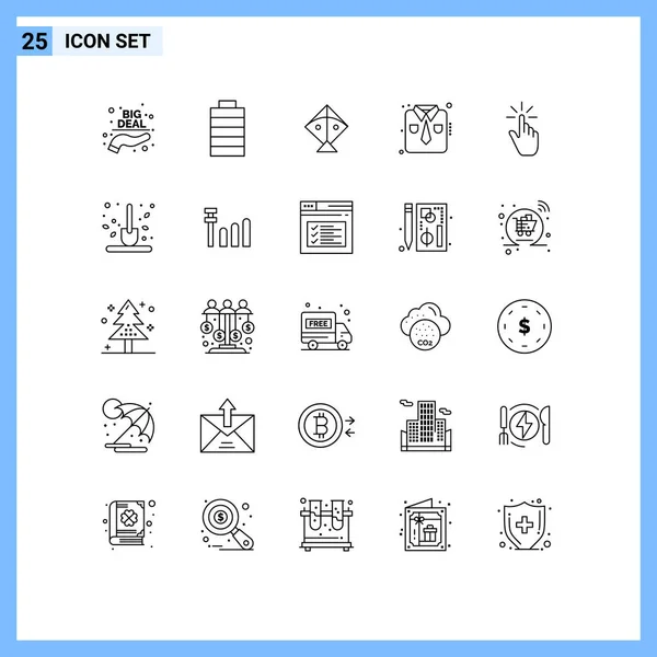 Universal Icon Symbols Gruppe Von Modernen Linien Der Gesten Finger — Stockvektor