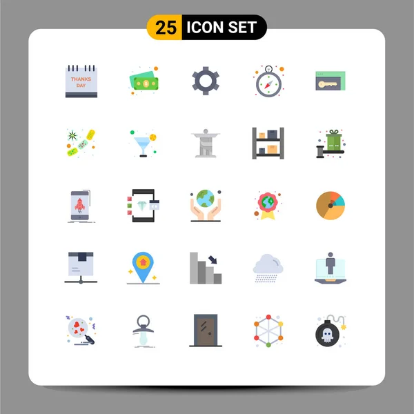 User Interface Flat Color Pack Modern Signs Sysymbols Key Browser — Archivo Imágenes Vectoriales