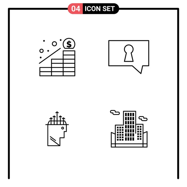 Universal Icon Symbols Group Modern Filledline Flat Colors Growth Data —  Vetores de Stock