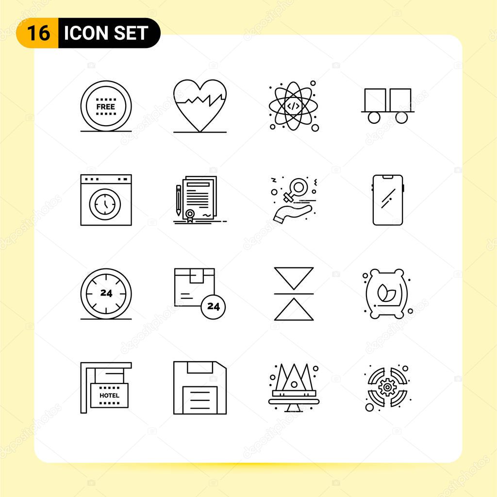 Set Of 16 Modern Ui Icons Symbols Signs For Interface Lift Truck Web Forklift Truck Fork Truck Editable Vector Design Elements Premium Vector In Adobe Illustrator Ai Ai Format