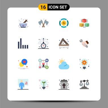 Evrensel Simge Sembolleri Grubu 16 Modern Düz Sinyal, bağlantı, odaklanma, kaydırma, Yaratıcı Vektör Tasarım Elemanlarının Düzenlenebilir Paketi