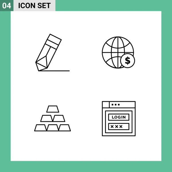 Universal Icon Symbols Group Modern Filledline Flat Colors Achievement Bricks — Stock Vector