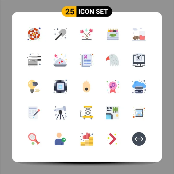 Universal Icon Symbols Group Modern Flat Színek Ital Művészet Ásó — Stock Vector