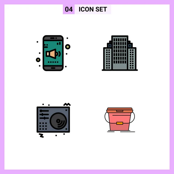Universal Icon Symbols Group Modern Filledline Flat Colors App Audio —  Vetores de Stock