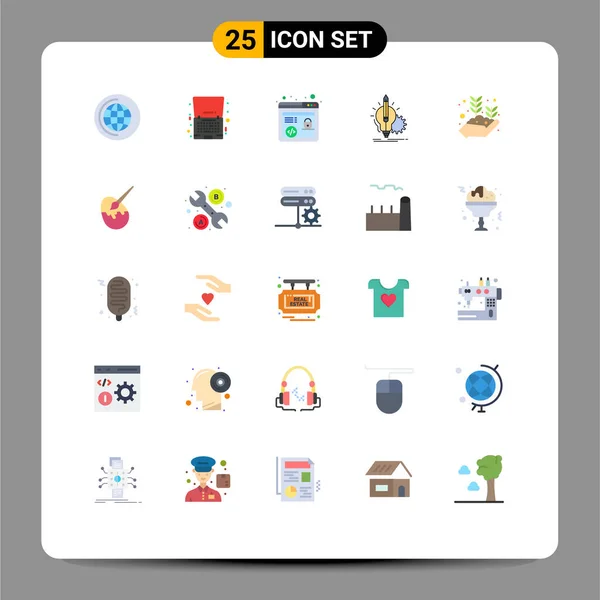 Vector Icon Pack Line Signs Symbols Leaf Bulb Http Lamp — 스톡 벡터