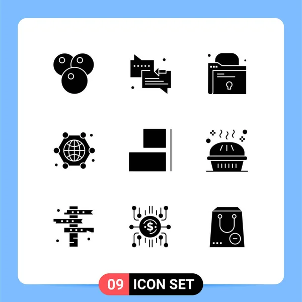 Pictogram Set Simple Solid Glyphs Right Align File Internet Things — Stockový vektor