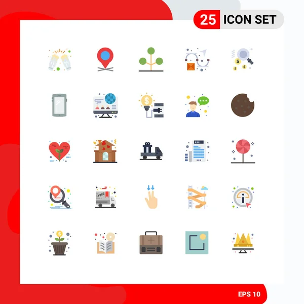 Interface Usuário Flat Color Pack Modern Signs Symbols Search Design —  Vetores de Stock