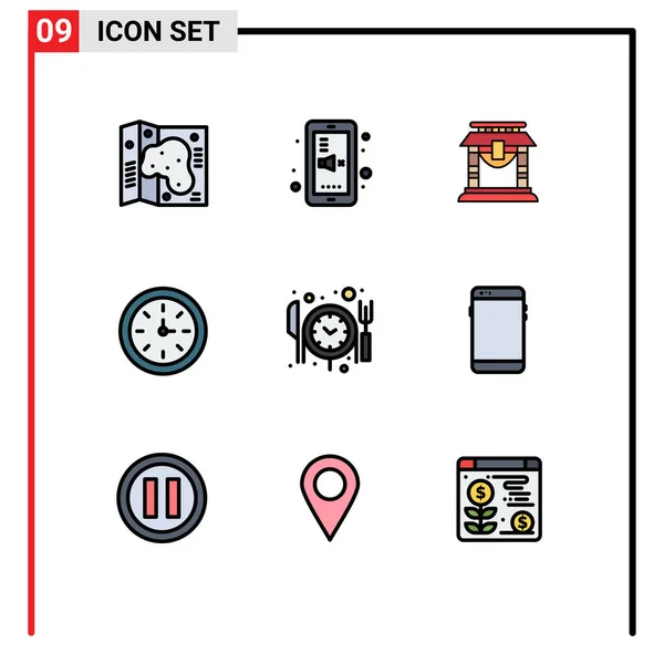 Stock Vector Icon Pack Mit Zeilenzeichen Und Symbolen Für Reservierung — Stockvektor