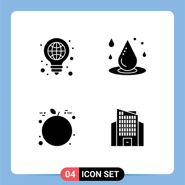 User Interface Solid Glyph Pack Modern Signs Symbols Idea Water — Διανυσματικό Αρχείο