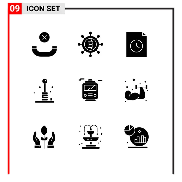 Creative Icons Modern Jelek Szimbólumok Testmozgás Szállítás Arcade Közlekedés Rekreáció — Stock Vector