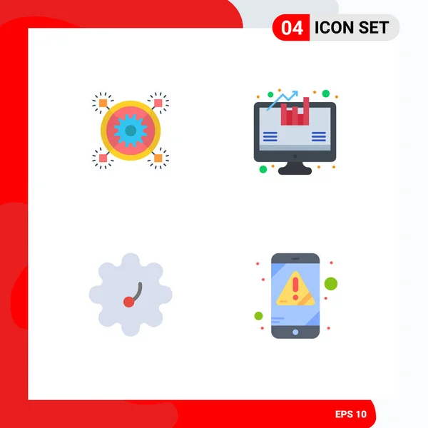 User Interface Pack Basic Flat Icons Marketing Vegetable Relevant Analytics — Stockový vektor