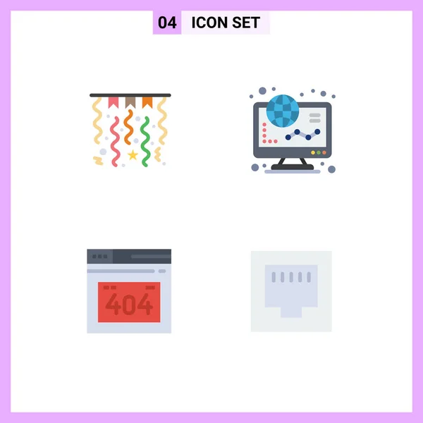 Pictogram Set Simple Flat Icons Christmas Error Page Ecommerce Online — Stock Vector