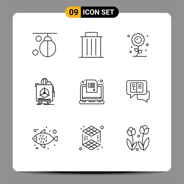 Universal Icon Symbols Group Modern Outlines Garantie Zerbrechlich Entfernen Versicherung — Stockvektor