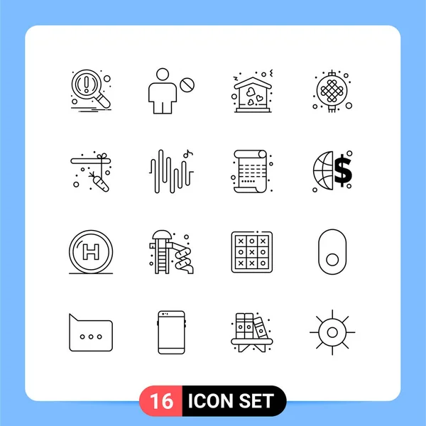 Vector Stock Icon Pack Líneas Señales Símbolos Para Pesca Linterna — Archivo Imágenes Vectoriales