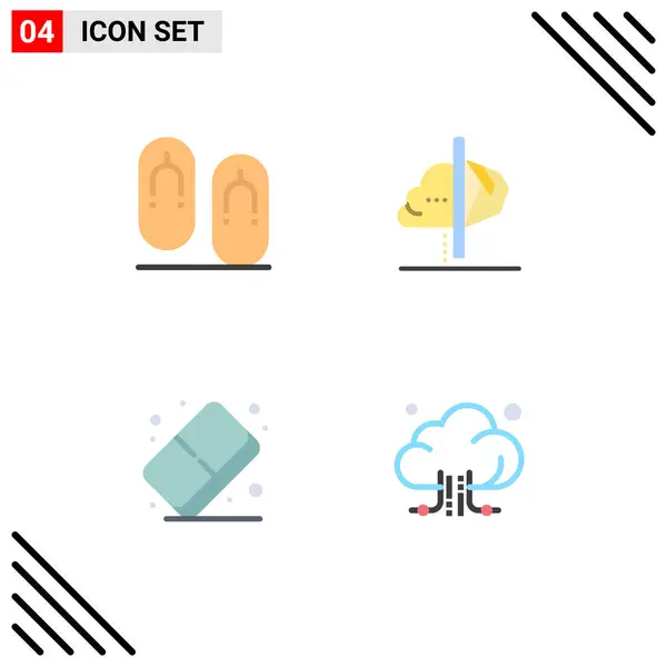 Editable Vector Line Pack Simple Flat Icons Flip Eraser Travel — Archivo Imágenes Vectoriales