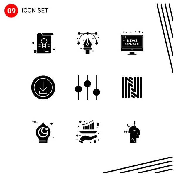 Creative Icons Modern Signs Sysymbols Download Campaign Business Update Editable — Vector de stock