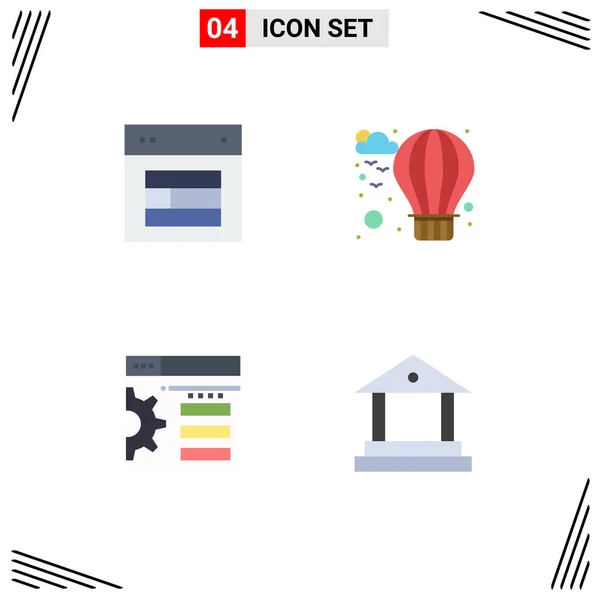 Flat Icon Concept Websites Mobile Apps Design Setting Web Balloon — Stock Vector