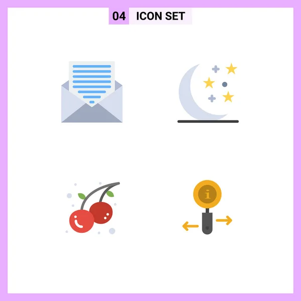 Stock Vector Icon Pack Line Signs Symbols Communication Summer Envelope — Stock Vector