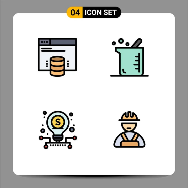 Creative Icons Modern Signs Sysymbols Hosting Website Investment Web Biology — Vector de stock