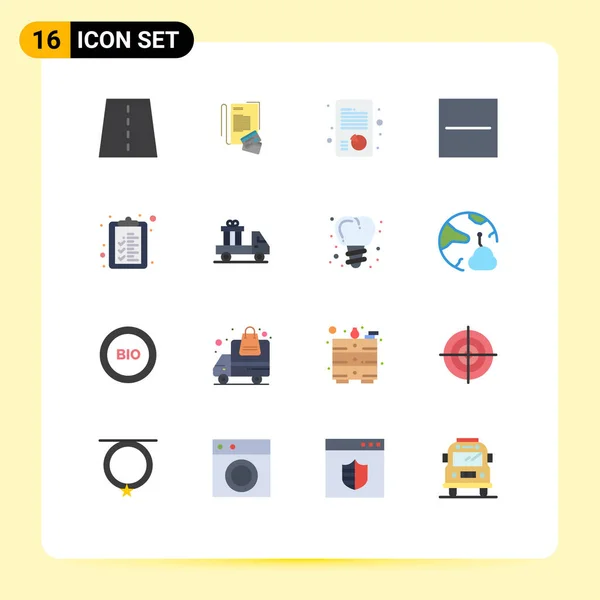 Universal Icon Symbols Group Modern Flat Colors Check List Hide — Vetor de Stock