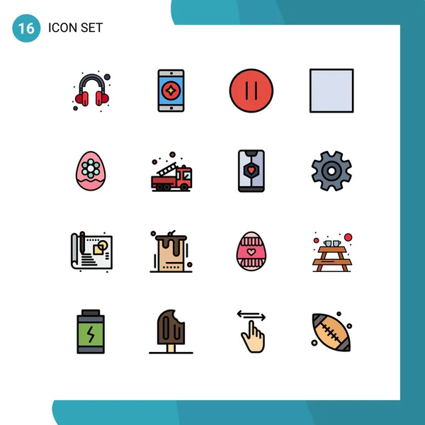 Shack Vector Icon Pack Line Signs Symbols Alarm Flower Stop — 스톡 벡터
