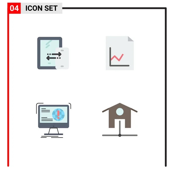 Ryhmä Modern Flat Kuvakkeet Set Mobiili Kehitys Teknologia Kaavio Web — vektorikuva