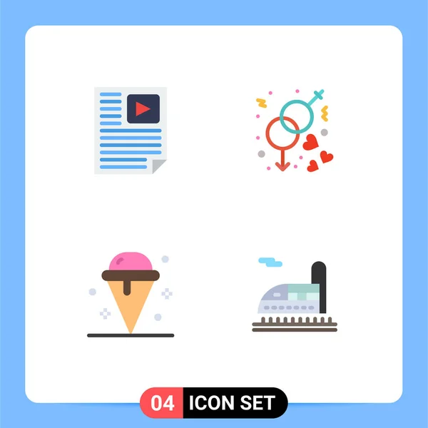 Flat Icon Concept Websites Mobile Apps Data Cream Report Gender — Stock Vector