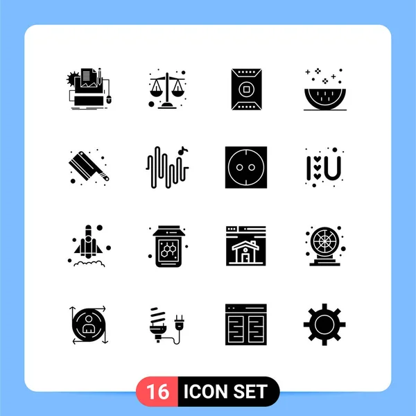 Universal Icon Symbols Group Modern Solid Glyphs Slice Food Field — Stockový vektor