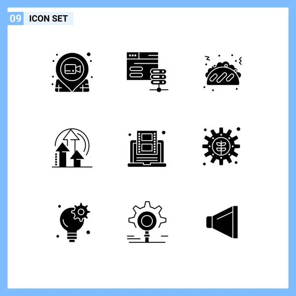 Universal Icon Symbols Group Modern Solid Glyphen Learning Product Web — Stockvektor