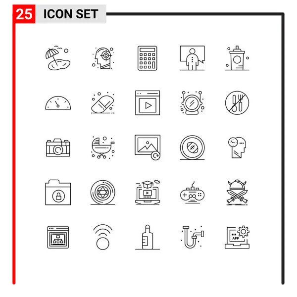 交流可编辑向量设计元素的25行符号和符号 — 图库矢量图片